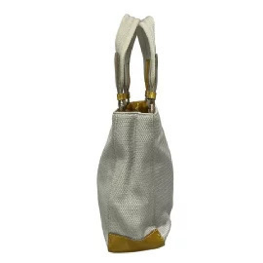 Prada Tote Bag Silver Orange Leather